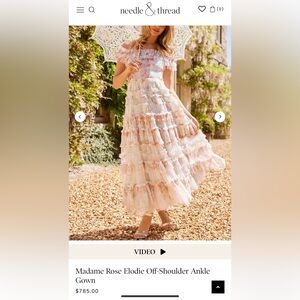 Needle & Thread Madame Rose Elodie Off-Shoulder Ankle Gown